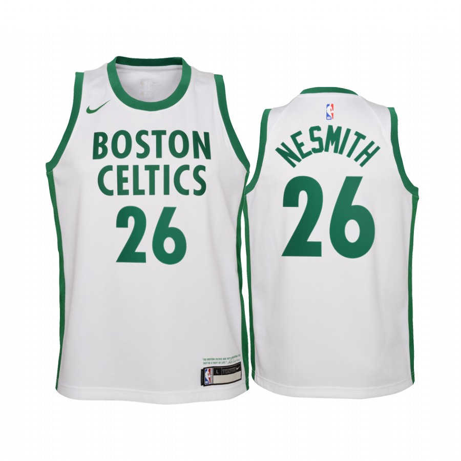 Youth Boston Celtics Aaron Nesmith #26 White 2020-21 City New Uniform Jersey 2401XGZJ